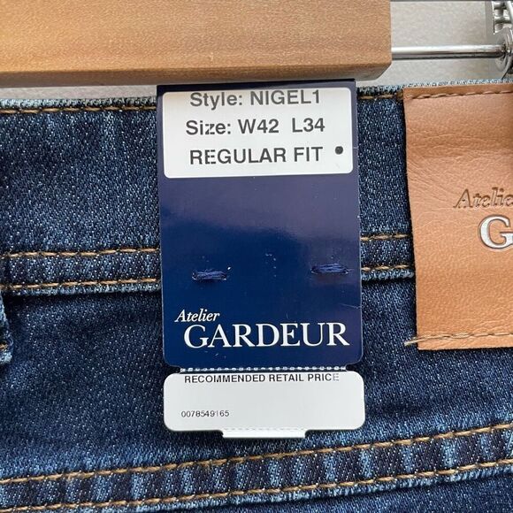 Atelier Gardeur Nigel Jeans Mens Size 42x34 Blue Regular Fit Ring Denim New - Picture 8 of 15